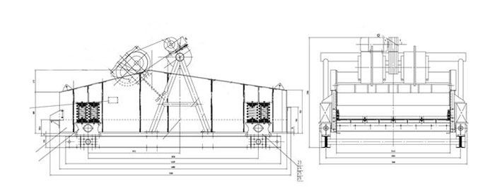 稀油激振器式直线振动筛结构图